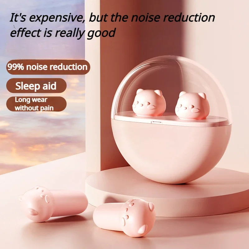 Powerful 99% noise reduction animal shaped sleep earplugs, fast rebound vacuum material noise reduction earplugs Qme