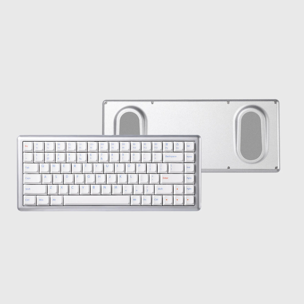 CHOSFOX Vero75 Low Profile Mechanical Keyboard Support QMK/VIA 84 Key 75% Three Modes Custom Hot Swappable RGB Office Keyboard Qme silvery Keyboard Black Cloud Switch