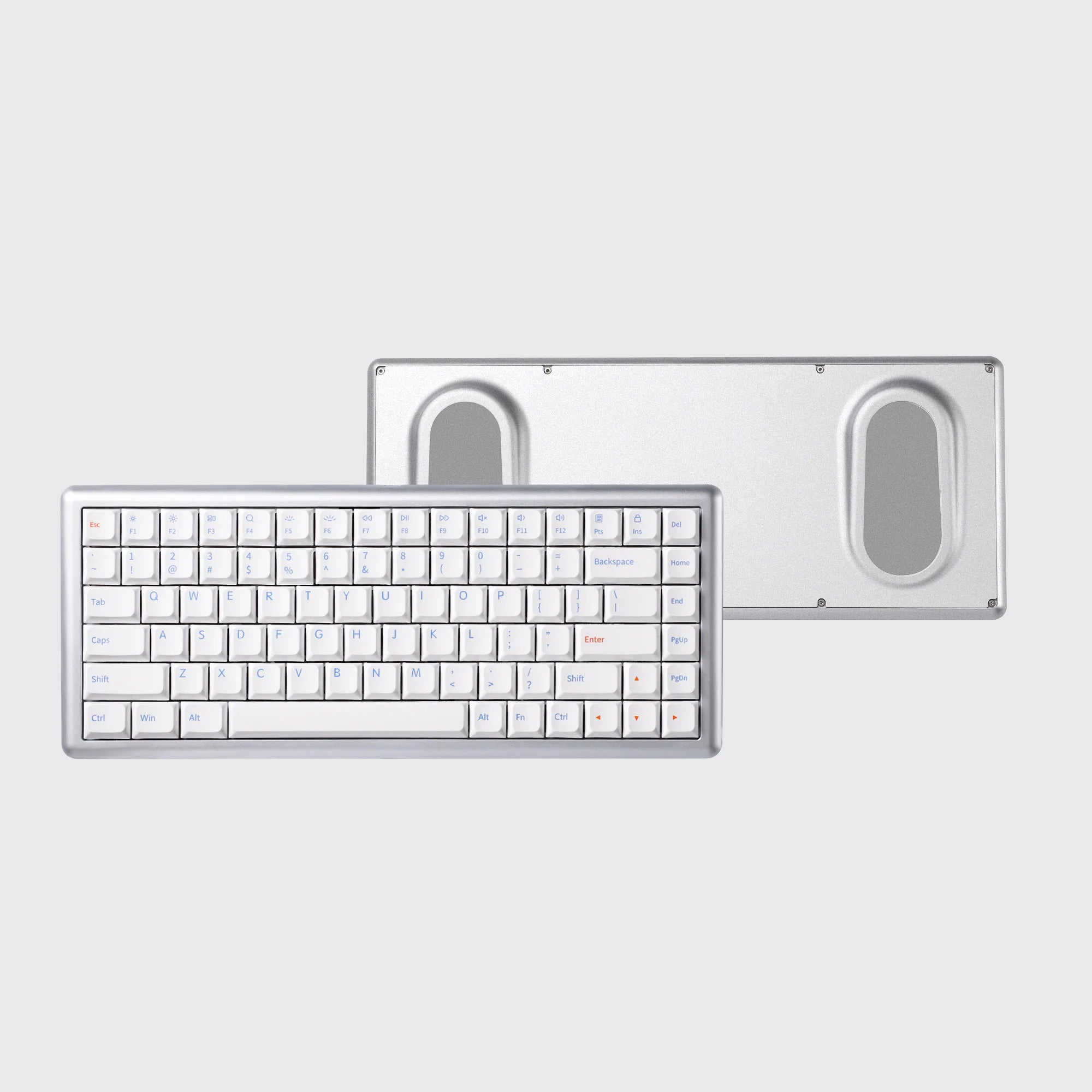 CHOSFOX Vero75 Low Profile Mechanical Keyboard Support QMK/VIA 84 Key 75% Three Modes Custom Hot Swappable RGB Office Keyboard Qme silvery Keyboard Black Cloud Switch