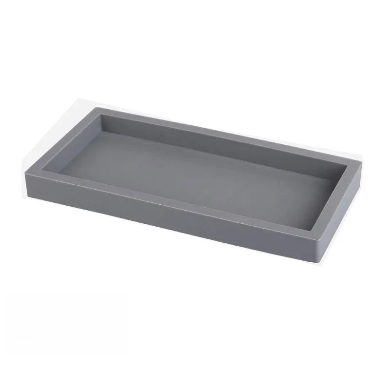 Silicone Sink Caddy Organizer Tray Waterproof Dries Fast Soap Qme Gray L 30x12.5x1.8cm