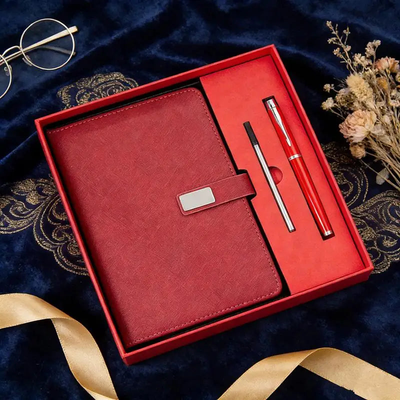 Deluxe PU Leather Corporate Includes Notebook Stylus Pen Refill Qme