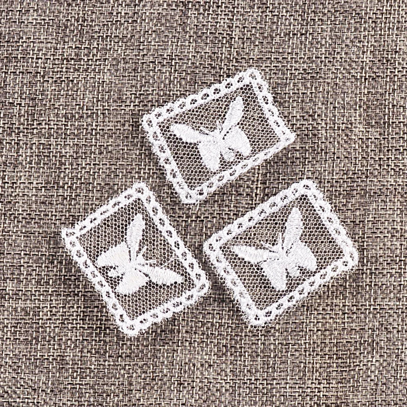 10pcs 33-51mm Mix White Lace Appliques For DIY Clothing Bag Decoration Sewing Accessory Exquisite Patch Without Gum cp4188 Qme 10pcs 4.3x3.3cm