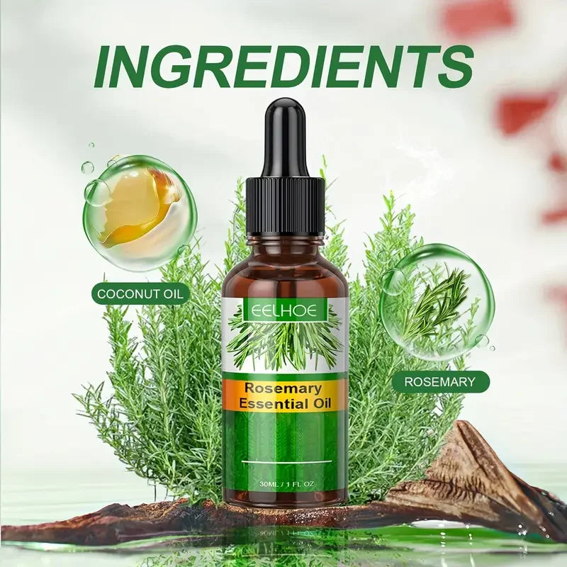 Natural Rosemary Hair Growth Essential Oil Strengthening Nourishing Moisturing Softening Luster Shiny Hair Care Healthy Qme