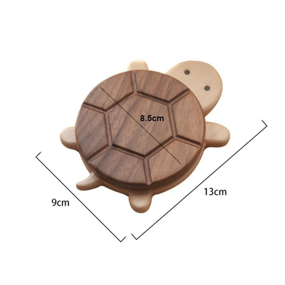 Solid Wood Turtle Insulation Mat Creative and Cute Kettle Tea Coasters Table Heat-Resistant Drink Holder for Home Decor Kitchen Qme