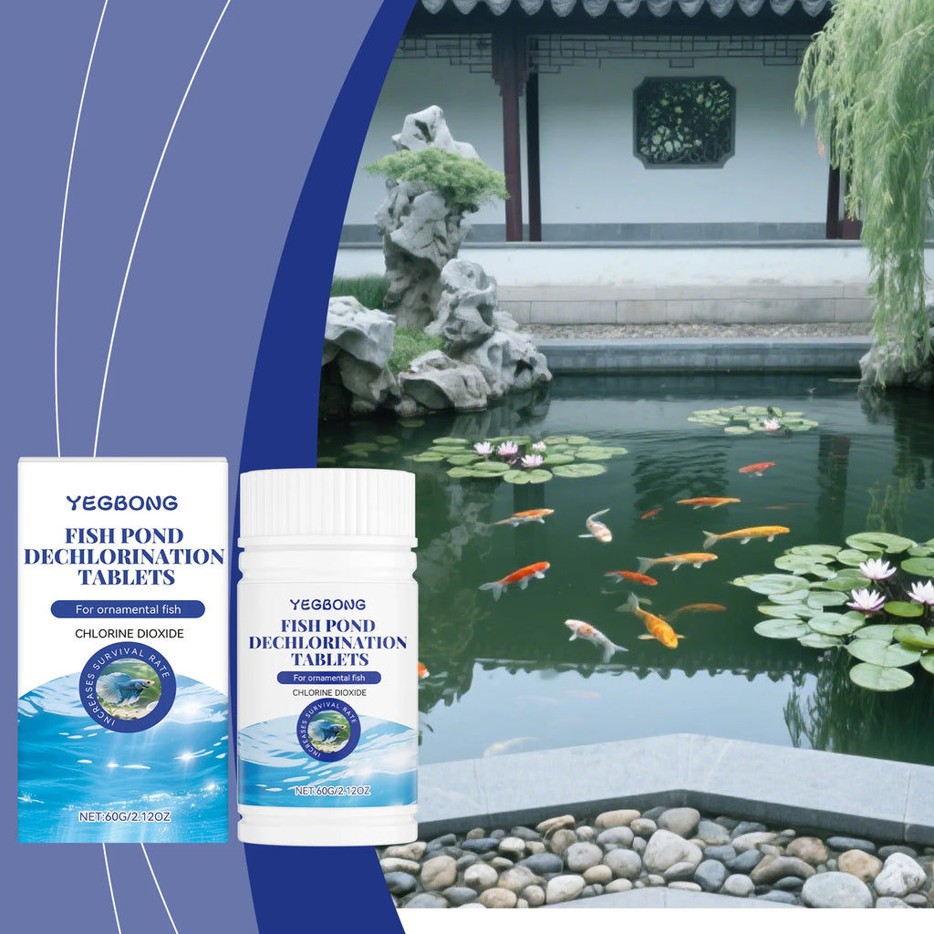 Yegbong Fish Pond Chemistry Fish Tank Treatment Chlorine Remove Sheet Aquarium Stain Cleaning Clear Water Maintenence Supplement Qme