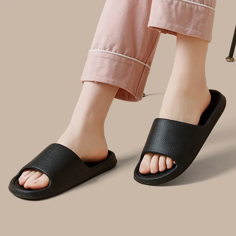 Summer Fashion Slippers Women Shoes Cloud Slippers For Men Home Flat Sandals Massage Flip Flops Couples Bathroom Indoor Slides Qme