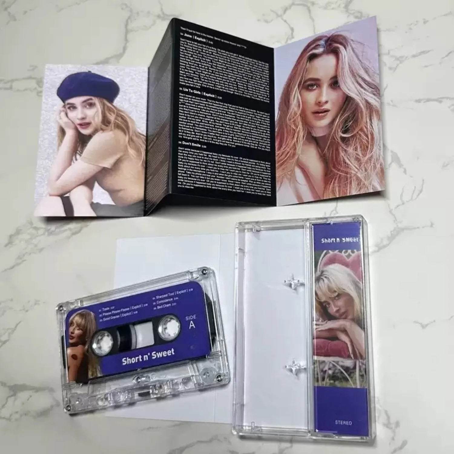 Retro Pop Music Cassette Tape, Blue Background Portrait Art Themed Cover, Upbeat Style Classic Track Collection Qme