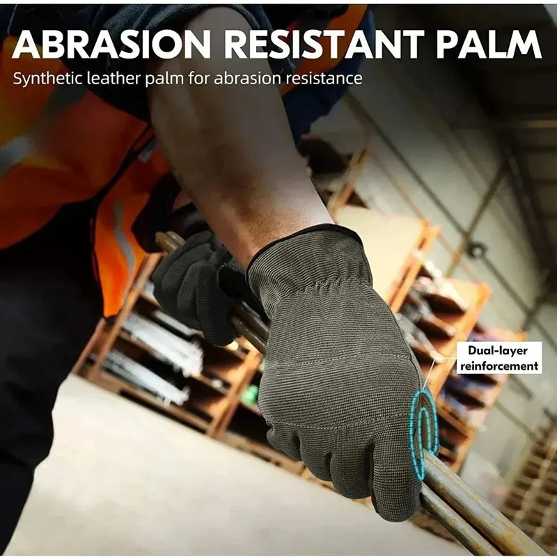 1pairs Garden Work Gloves Anti-Stab Anti-Wear Ultra Fiber Outdoor Gardening Cycling Touch Screen Mechanic Protective Gloves Qme