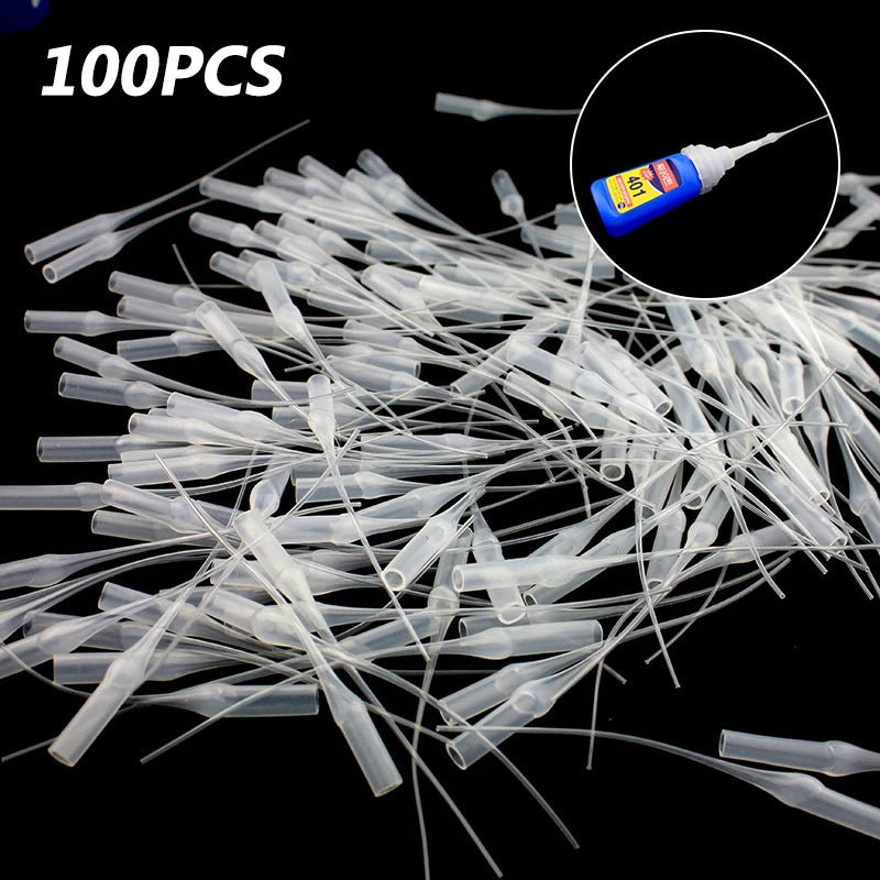 100 Glue Micro-tips Plastic Bottle Tips Extender Precision Qme