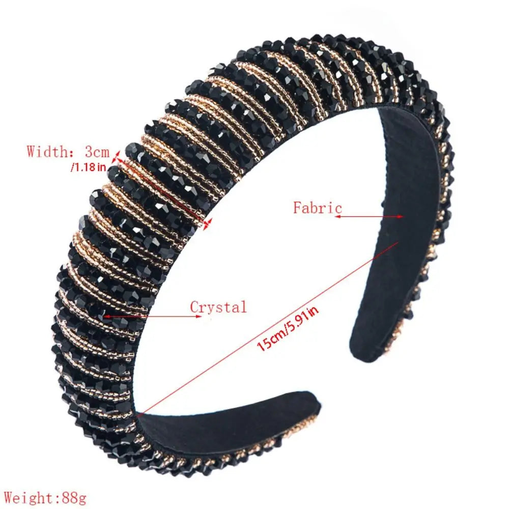 Luxury Elegant Baroque Crystal Headband Beads Blingbling Sponge Qme