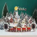 3D Christmas Card Night Before Scene Santa Reindeer Snowy Village Qme Default Title
