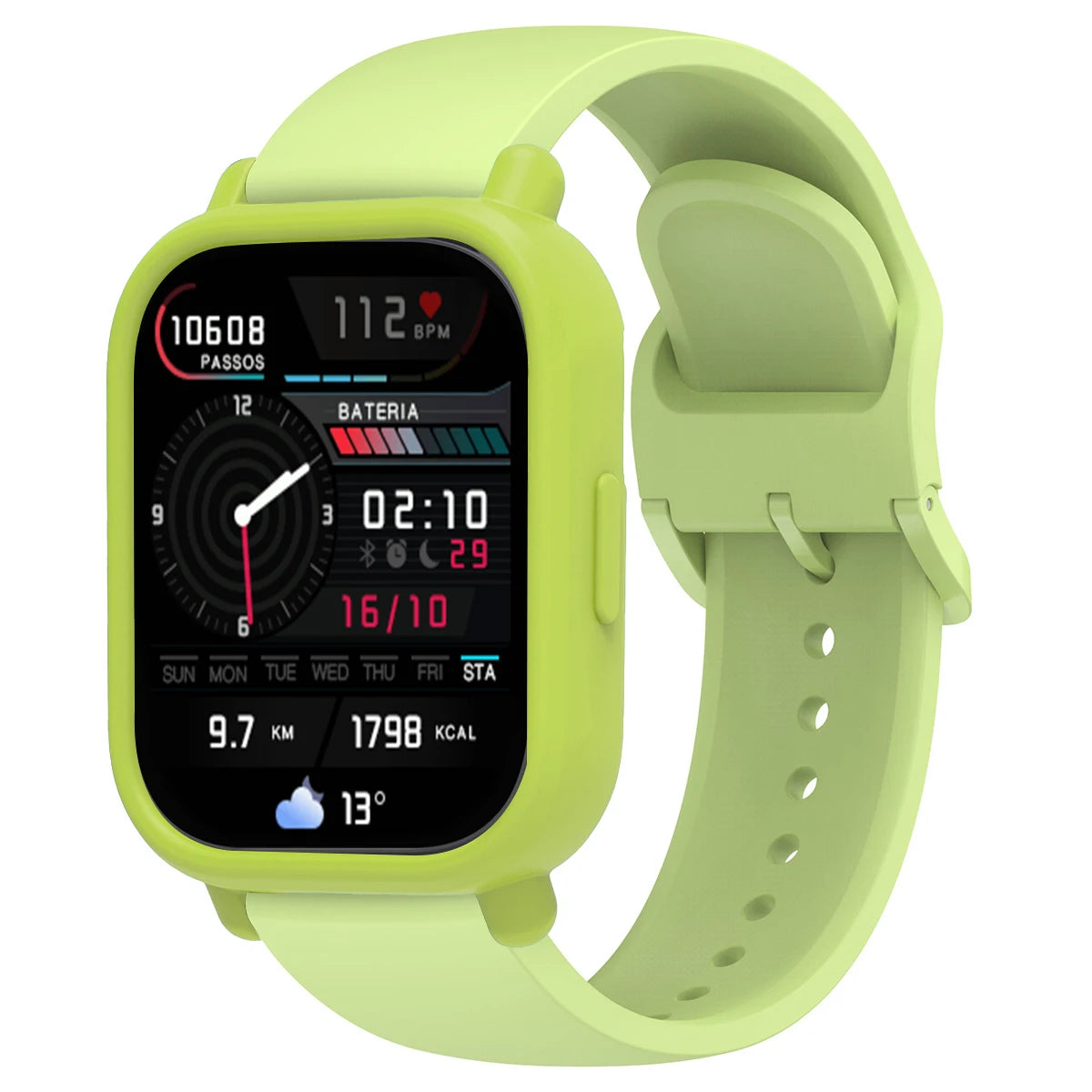 Silicone Case + Strap for Redmi Watch 5 Lite / 5 Active Repacement Bracelet Belt Smart Watchband Protective Shell Cover Qme Lime Redmi Watch5 Active