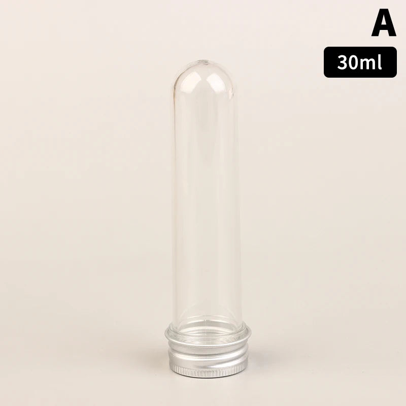 30 40 PET Test Tube Bottle Transparent Cylindrical Plastic Refillable Qme 30ml A
