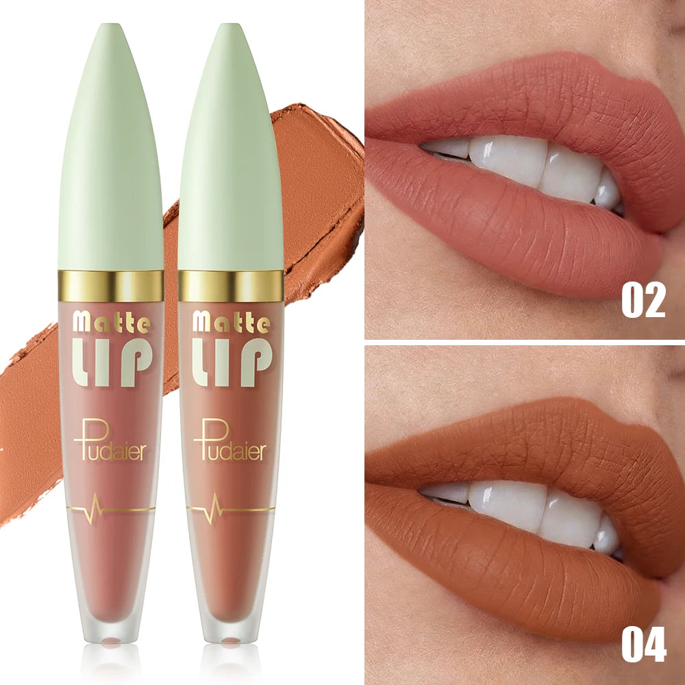 Matte Lip Glaze Waterproof Long Lasting Pigment Smooth Liquid Qme 02 04 4g Full Size