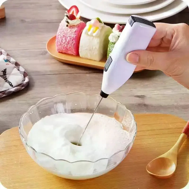 Portable Electric Handheld Egg Whisk With High Speed Mixing And Ergonomic Handle Perfect For Home Kitchen Baking Coffee Making Qme