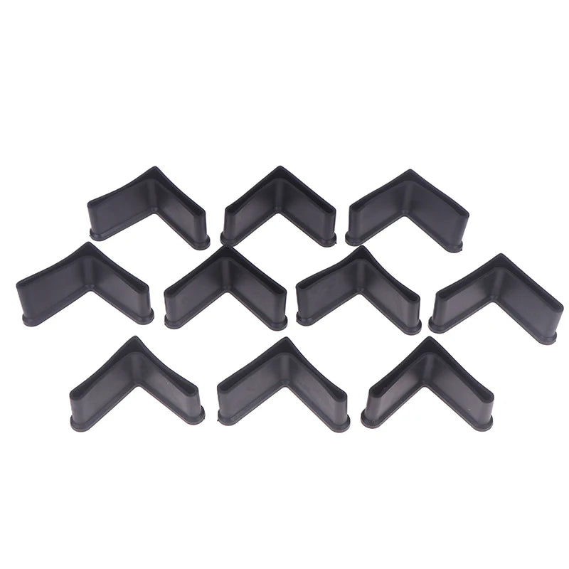 10Pcs L Type Rubber Base Non-Slip Foot Pad Slotted Angle Bar Triangle Feet Shelf Iron Bed Foot Cover Protective Rubber Sleeve Qme