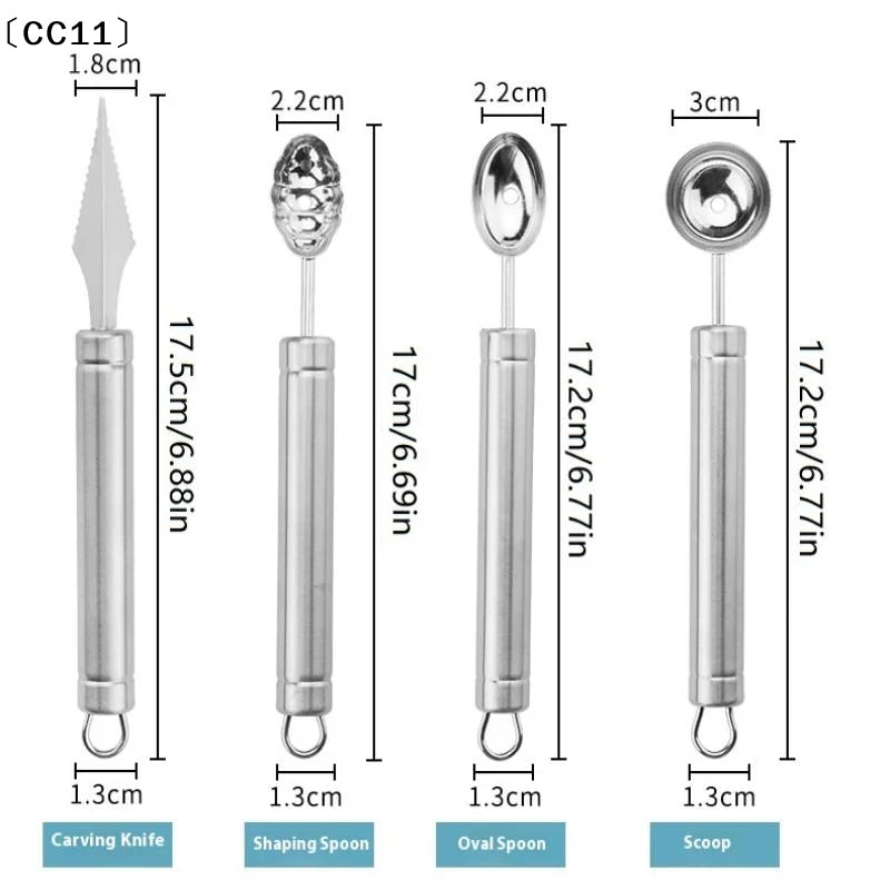 Fruit Carving Spoon Stainless Steel Waviness Baller Shaping DIY Qme