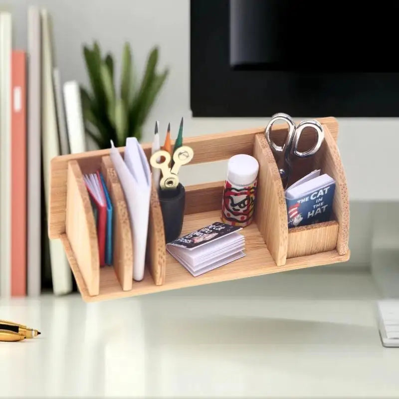 Doll House Accessories Dollhouse Miniature Desktop Bookshelf Qme