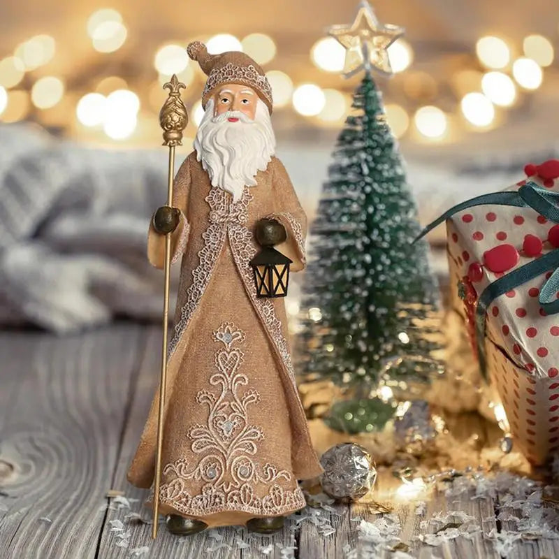 Snowman Resin Figurines Classic Imitation Linen Sculpture Handmade Qme