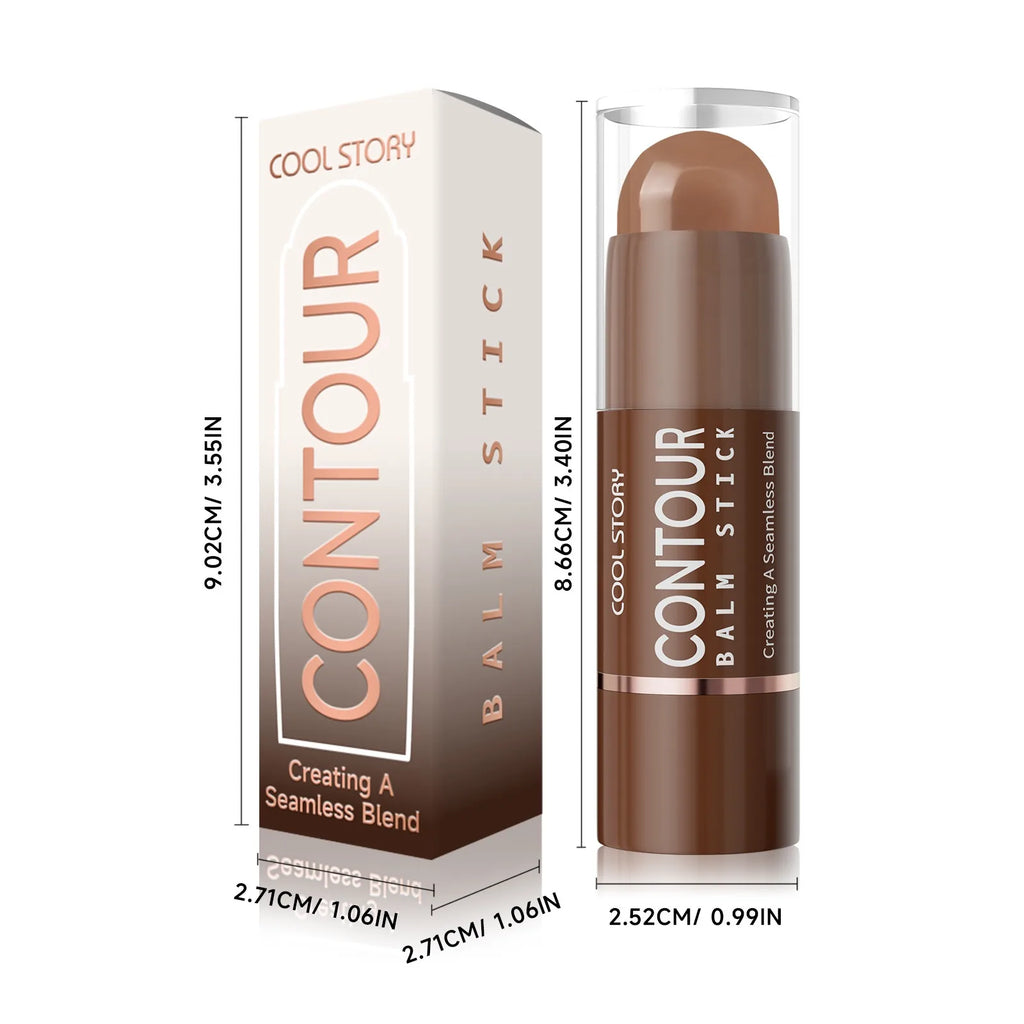 Face Contour Blam Stick Chocolate Brown Bronzer Shadow Stick Waterproof Long Lasting Facial Outline Shaping V-Line Make Up Qme