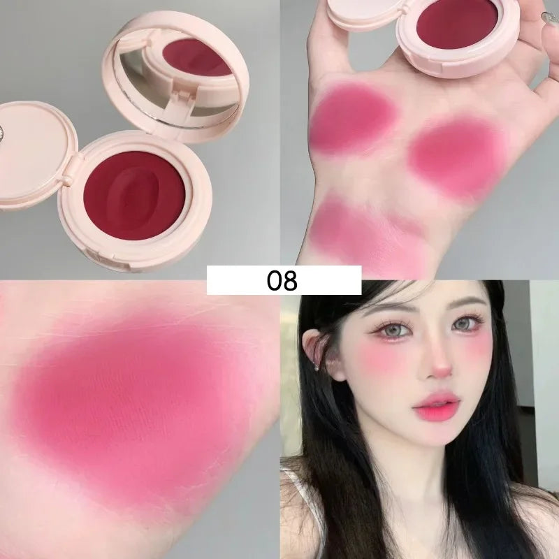 Face Blusher Matte Natural Cheek Tint Brighten Face Contouring Waterproof Cosmetics Blush Powder Soft Female Makeup 1pcs Blusher Qme style2-08