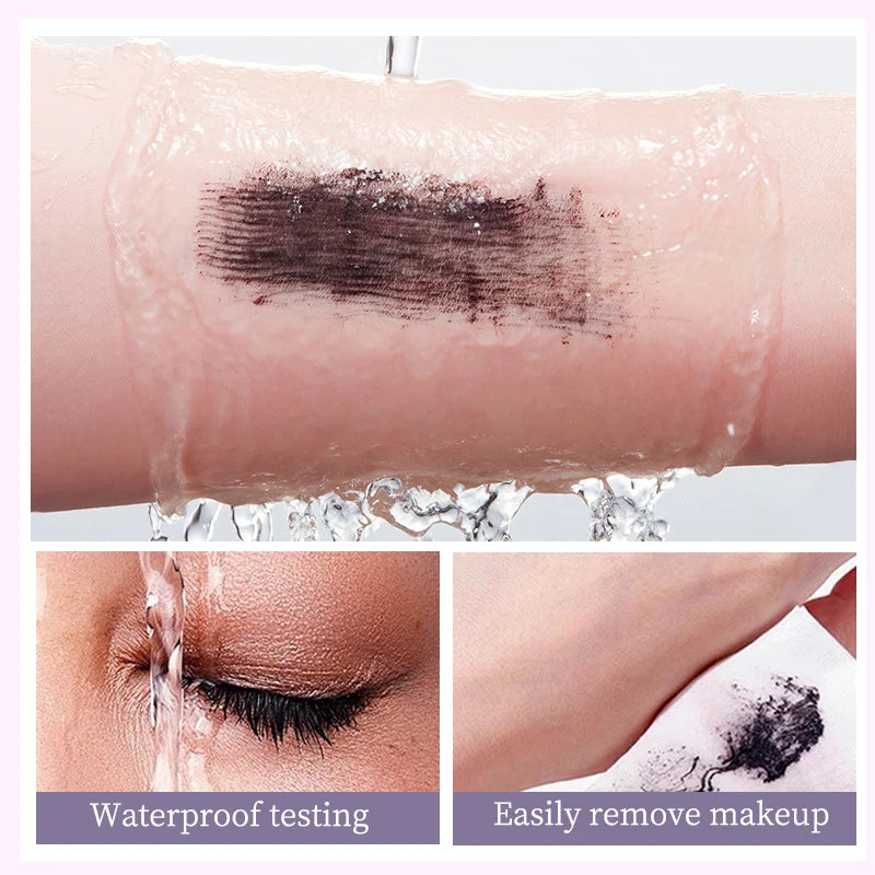 Dual-Ended Mascara, Eyelash Primer & Mascara, Fine & Thick Brush Heads, Volumizing & Lengthening, Long-Lasting, Water Resistant, Qme