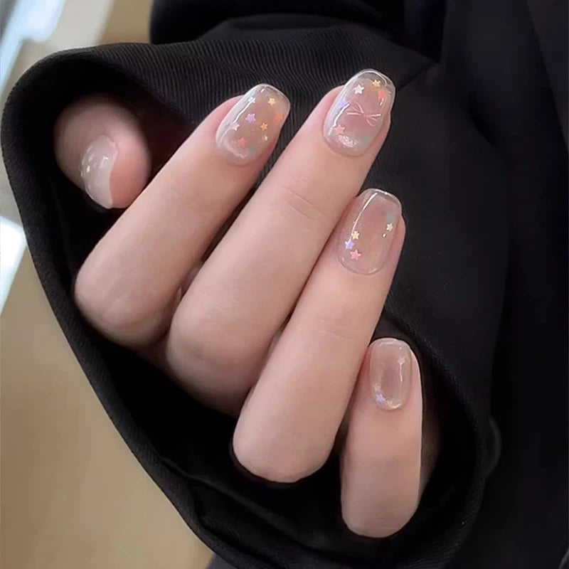DIY Cute Star Shape Macaron Nail Glitter Art Charm Decoration Qme