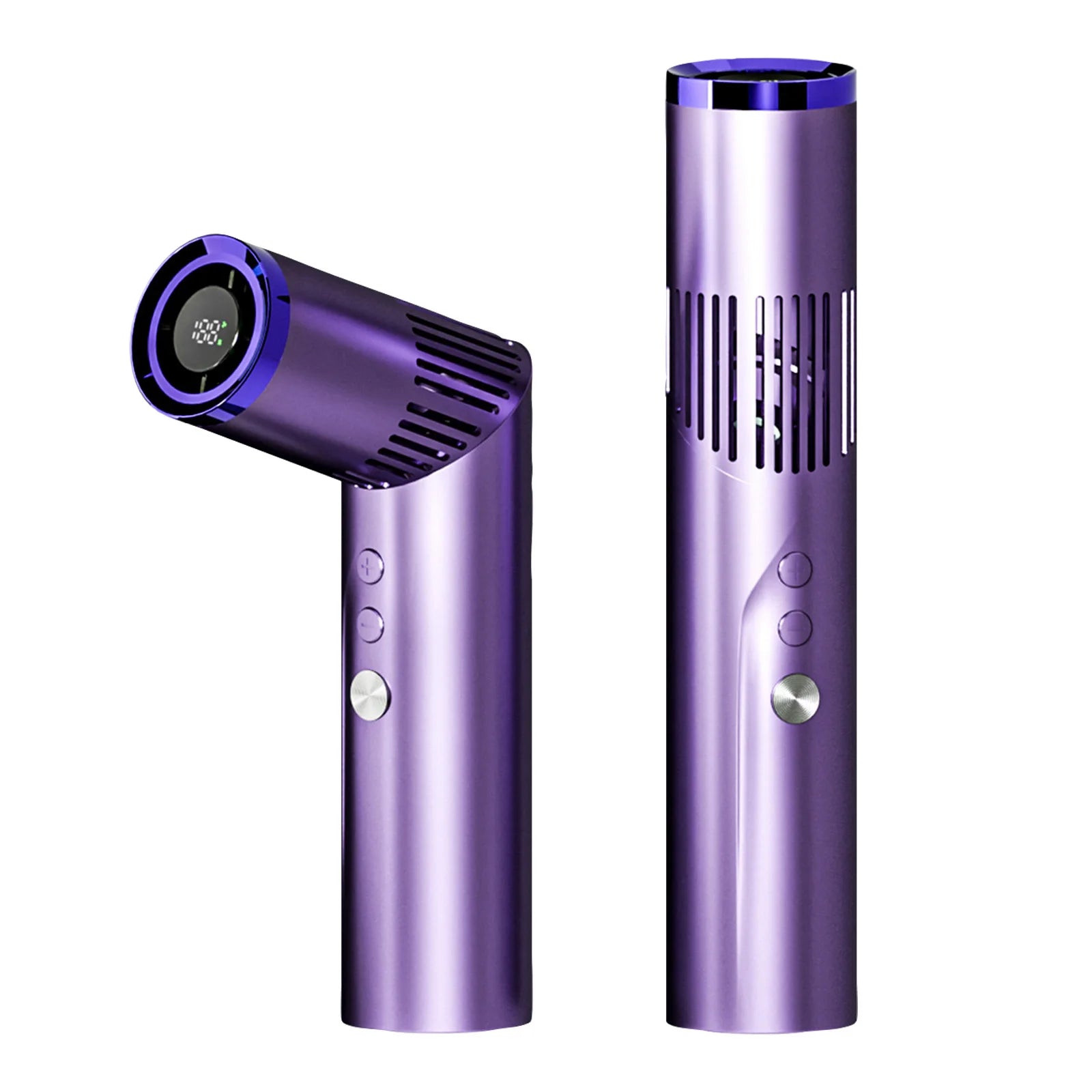 Portable Handheld Fan with Digital Display High Speed Personal Fan for Desktop, Neck Hanging and Outdoor Use Lightweight Fans Qme Purple