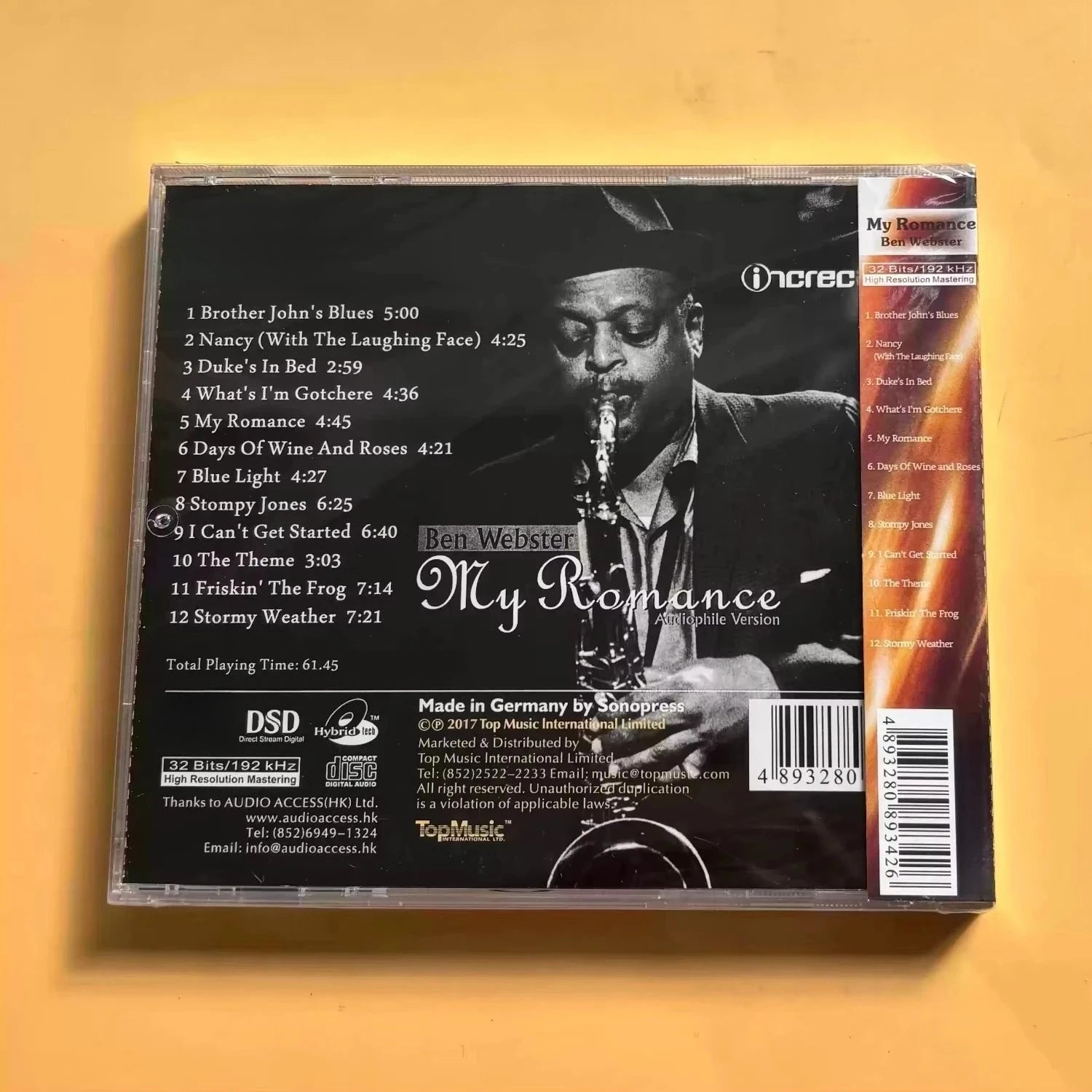 Audiophile Vintage Jazz CD, Featuring Multiple Saxophone Tracks, Creating A Relaxed and Lazy Audio Atmosphere Qme