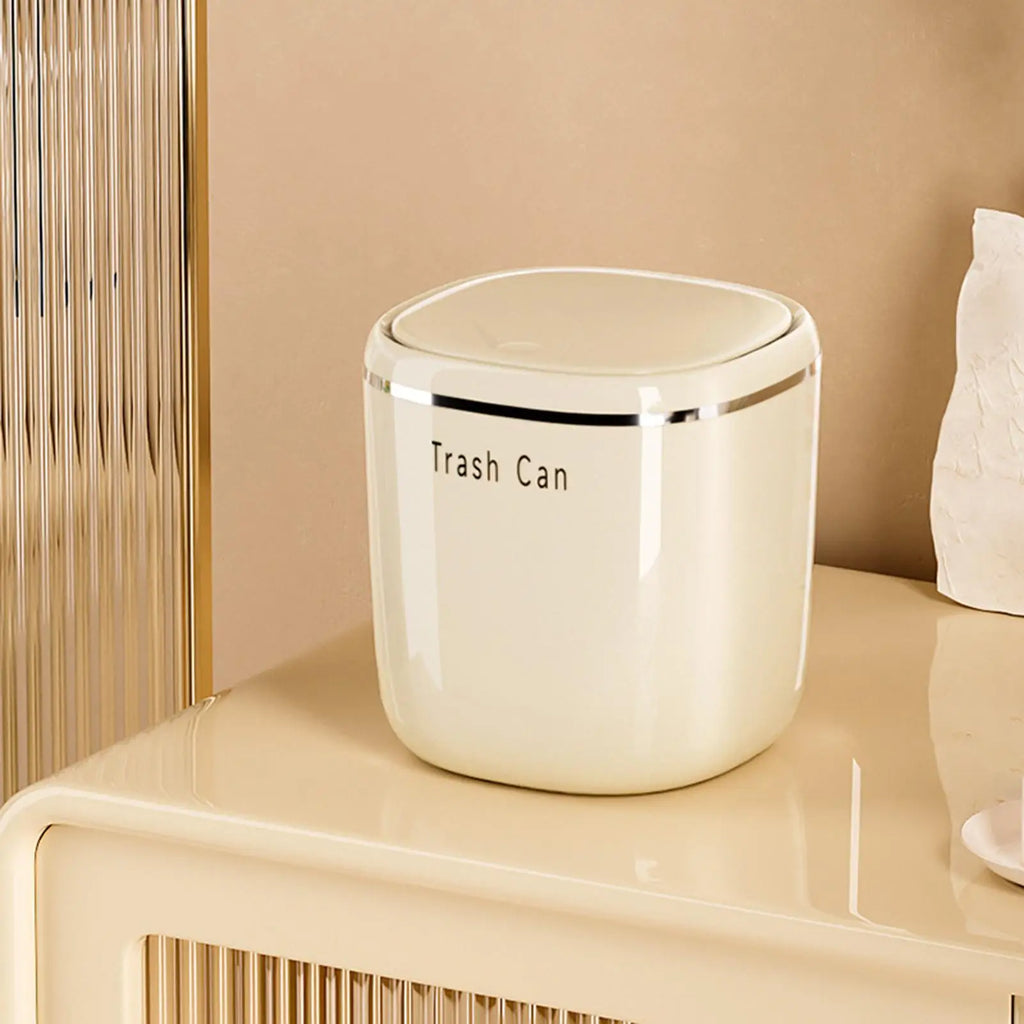 Mini Desk Trash Can 2.6L Mini Waste Bin Basket Makeup Tabletop Trash Can for Bathroom Kitchen Bedroom Dorm Room Car Indoor Qme