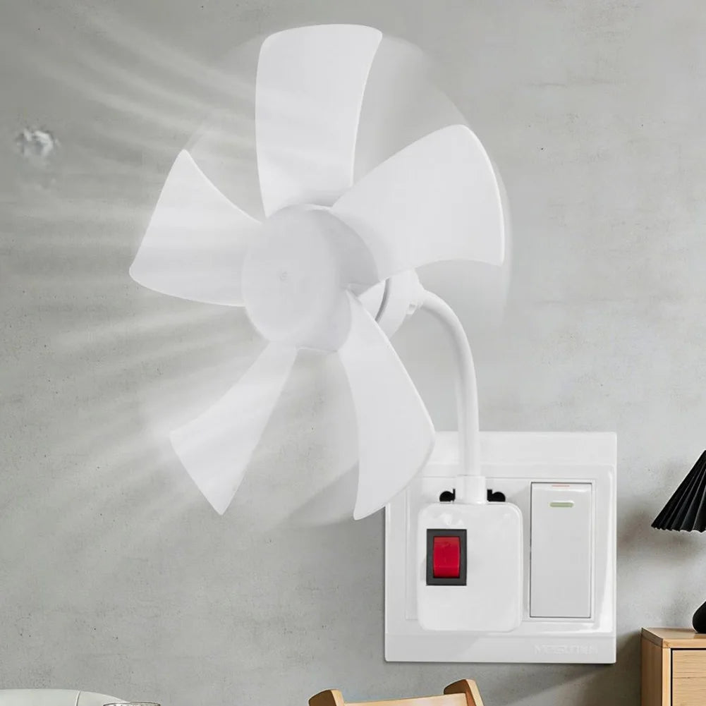 Indoor Ceiling Fan Household 5 Blade Socket Fan With Switch Strong Winds Mini Play Plug Fans Summer Qme