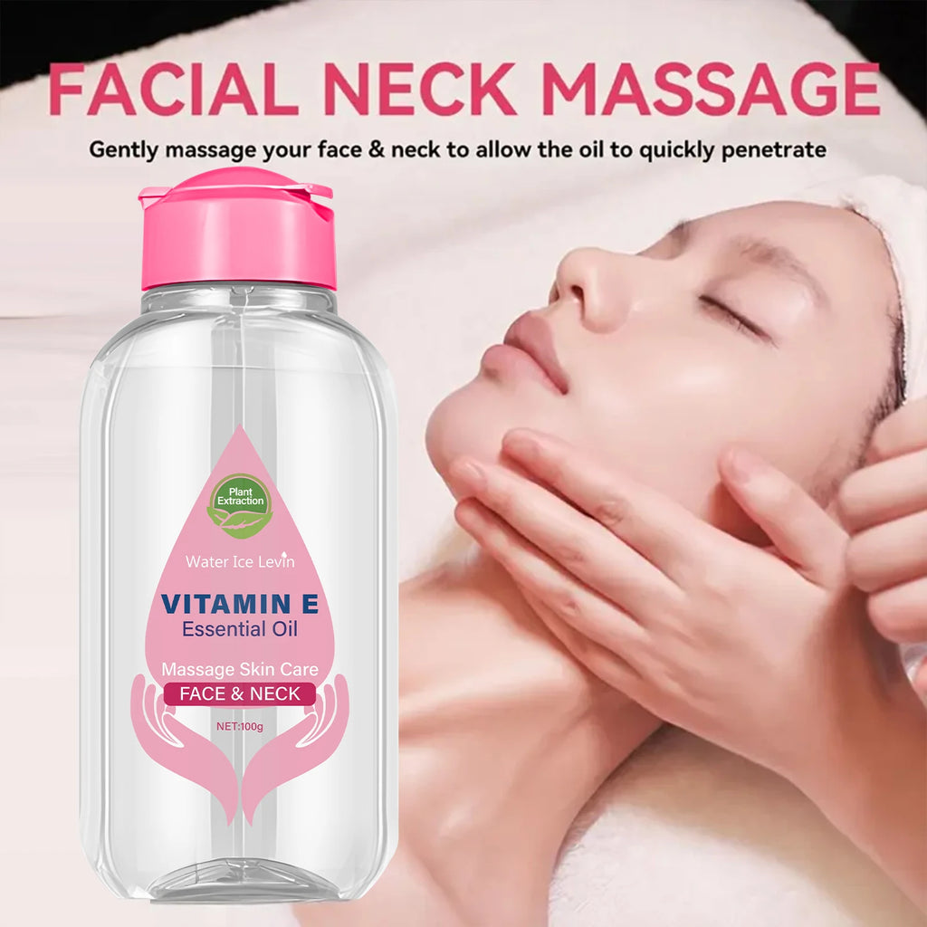 Vitamin E Essential Oil with Niacinamide & Ceramide - Face & Neck Massage Skin Care for Even Tone Qme