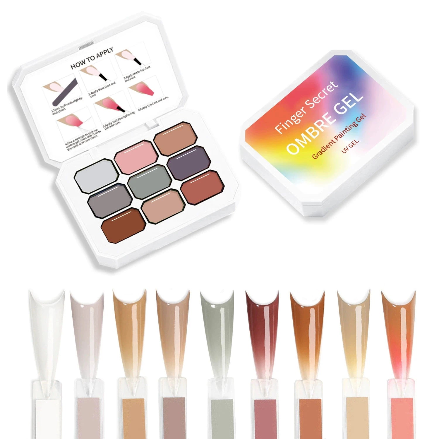 1Box 9 Colors Patting Gel Smudge Canned Saturation Popular Semi-solid Qme