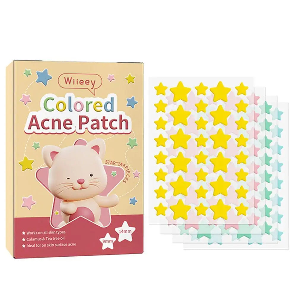 144PCS Star Pimple Patch Acne Colorful Invisible Acne Removal Skin Care Stickers Concealer Face Spot Beauty Makeup Tools Qme