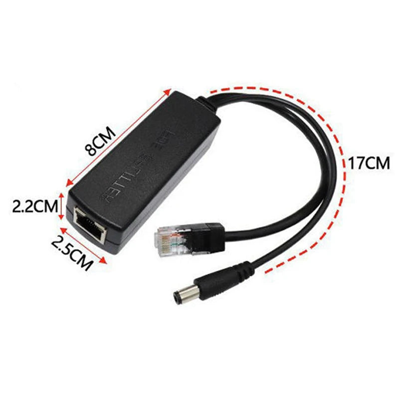 POE Splitter 24V to 12V IEEE 802.3af Output Power Over Ethernet Splitter Adapter Security System (Plug and Play) Qme