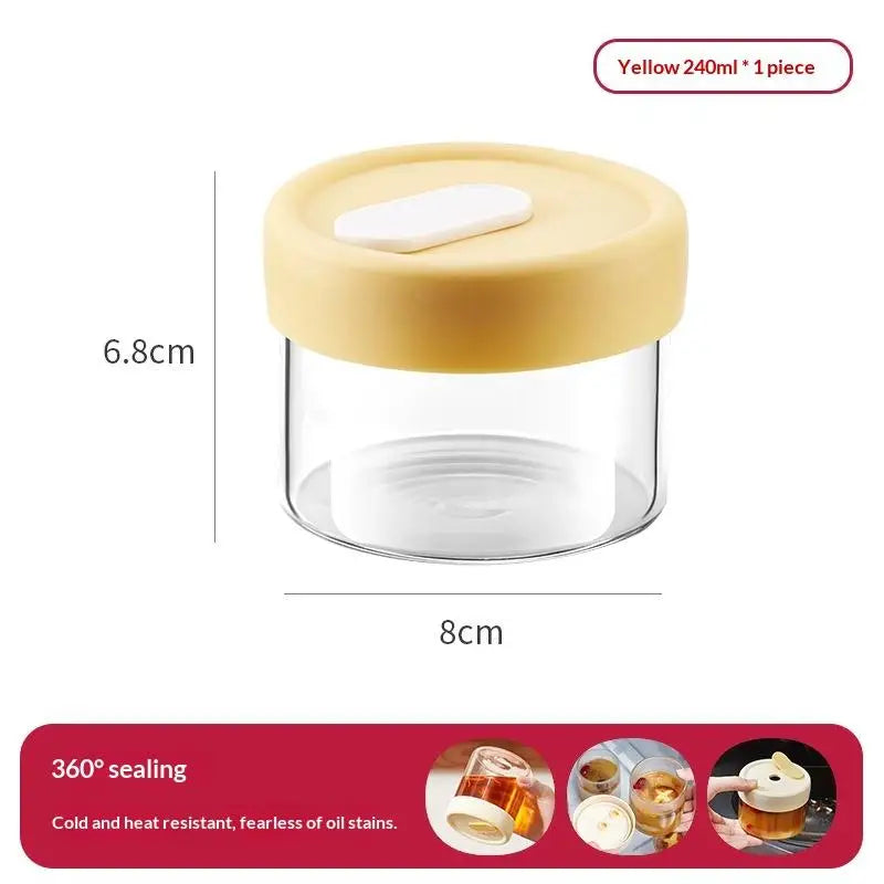 Sealed Silicone Lid Heat Resistant Microwavable Soup Juice Container Qme 240ml Yellow