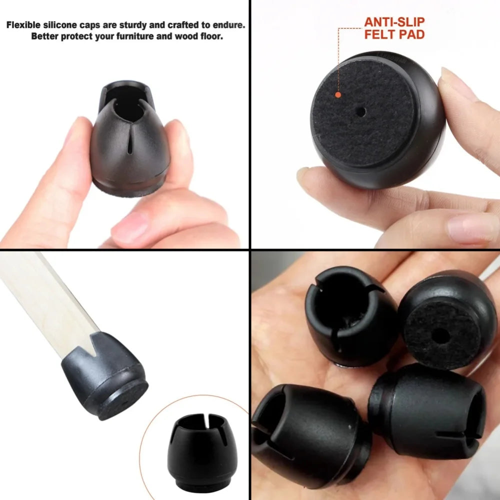 16/24Pcs Rubber Non-slip Chair Leg Cap Prevent Scratches Reduce Noise Wood Floor Protector Waterproof Anti-mold Furniture Parts Qme