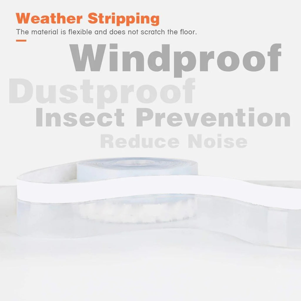 5M Door Bottom Seal Strip Weather Window Rubber Seal Weatherstrip Windproof Self Adhesive Door Windshield Sealing Tape Qme