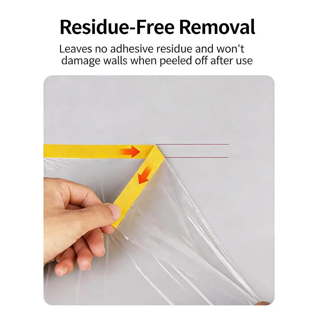 Plastic Pre-taped Masking Film Tape Car Body Furniture Floor Painting Qme