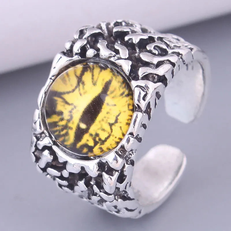 Fashion Creative Evil Dragon Eye Rings For Personality Male Punk Colors Ring Jewelry Men's Bar Night Club Accessories Gifts Qme huang resizable