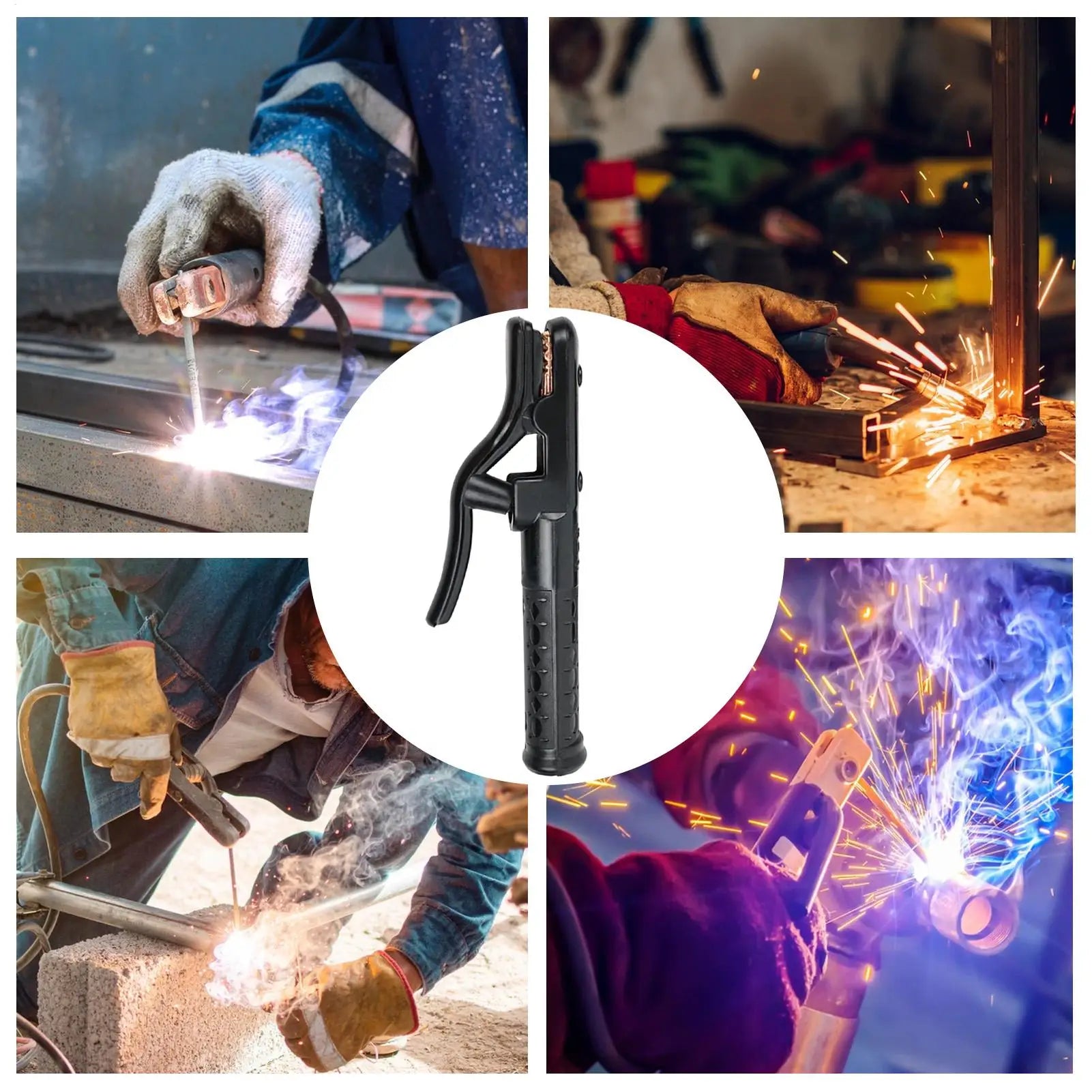 Welding Electrode Holder Clamp Arc Welder Portable Ergonomic Tool Qme