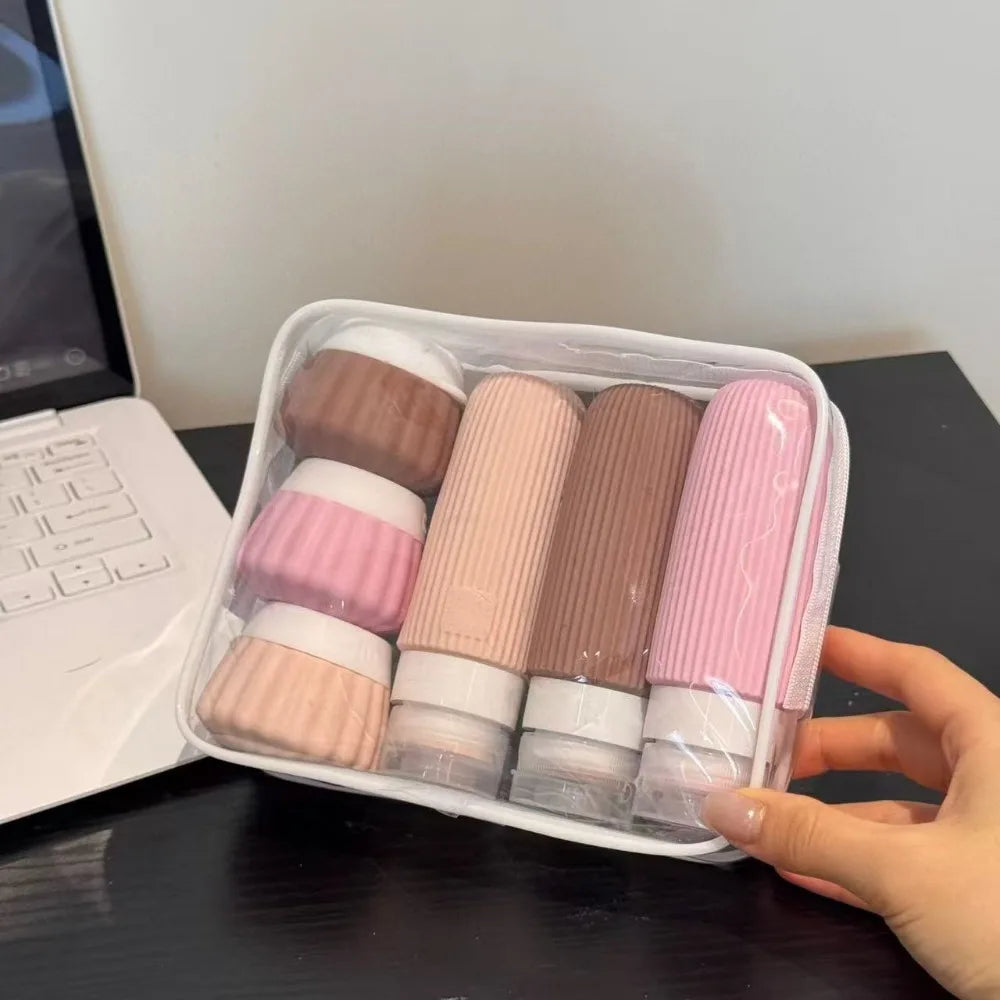 Practical Travel Leak Proof Silicone Refillable Bottles Portable Qme Silicone 6Pcs Set