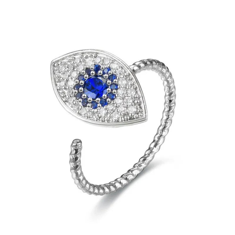 Anxiety Rings for Women Y2k Jewelry Rings Sun Flower Charm Daisy Bead Anti Stress Fidget Spinner Rings Teens 2025 Aesthetic Qme Angel eye resizable
