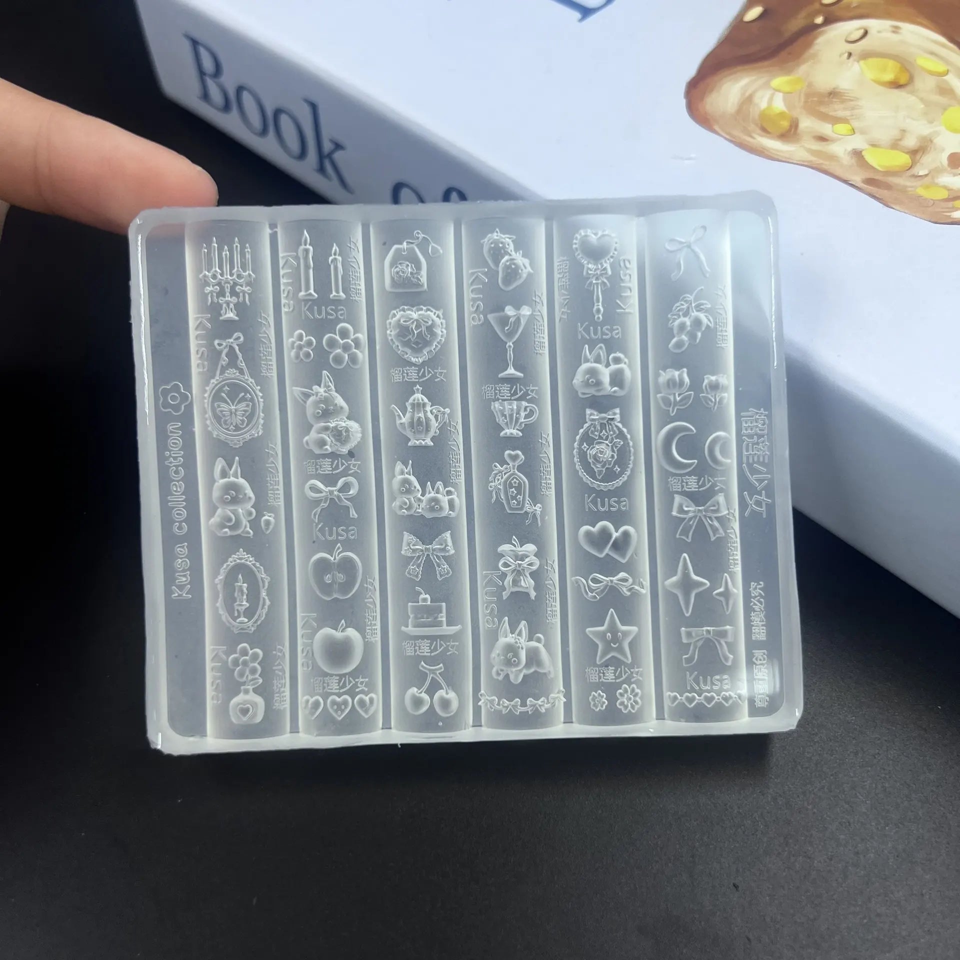 3D Silicone Mold Nail Art Design Relief Bow Strawberry Baroque Qme A5