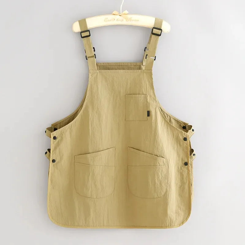 Adult Water-resistant Apron Household Kitchen Coffee Roasting Qme khaki