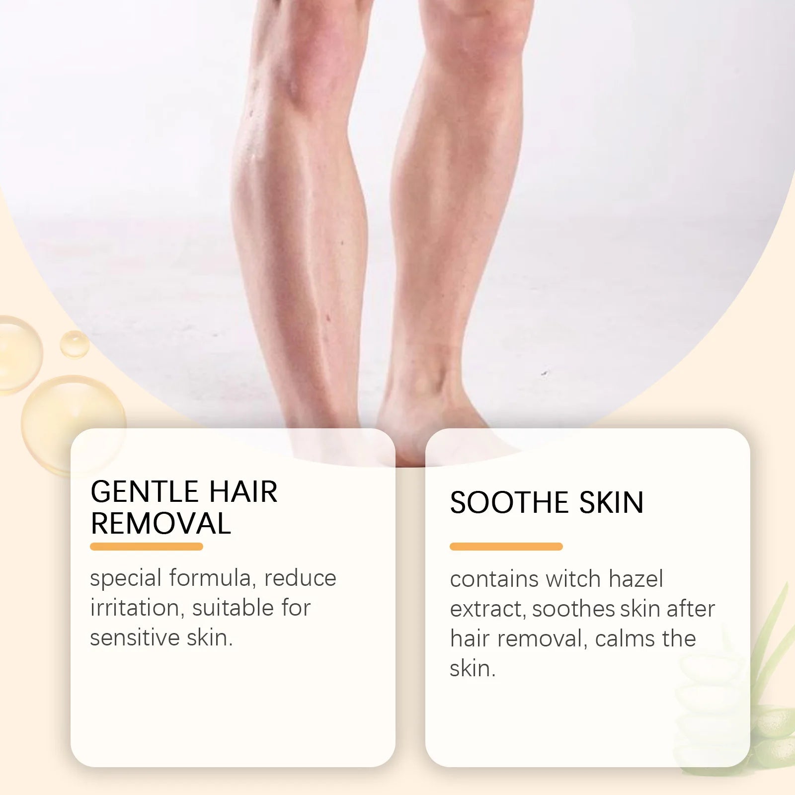 Men's Hair Removal Cream with Scraper Gently Painless Soothing Fast Acting Depilatory for Body Chest Back Legs Underarms Qme