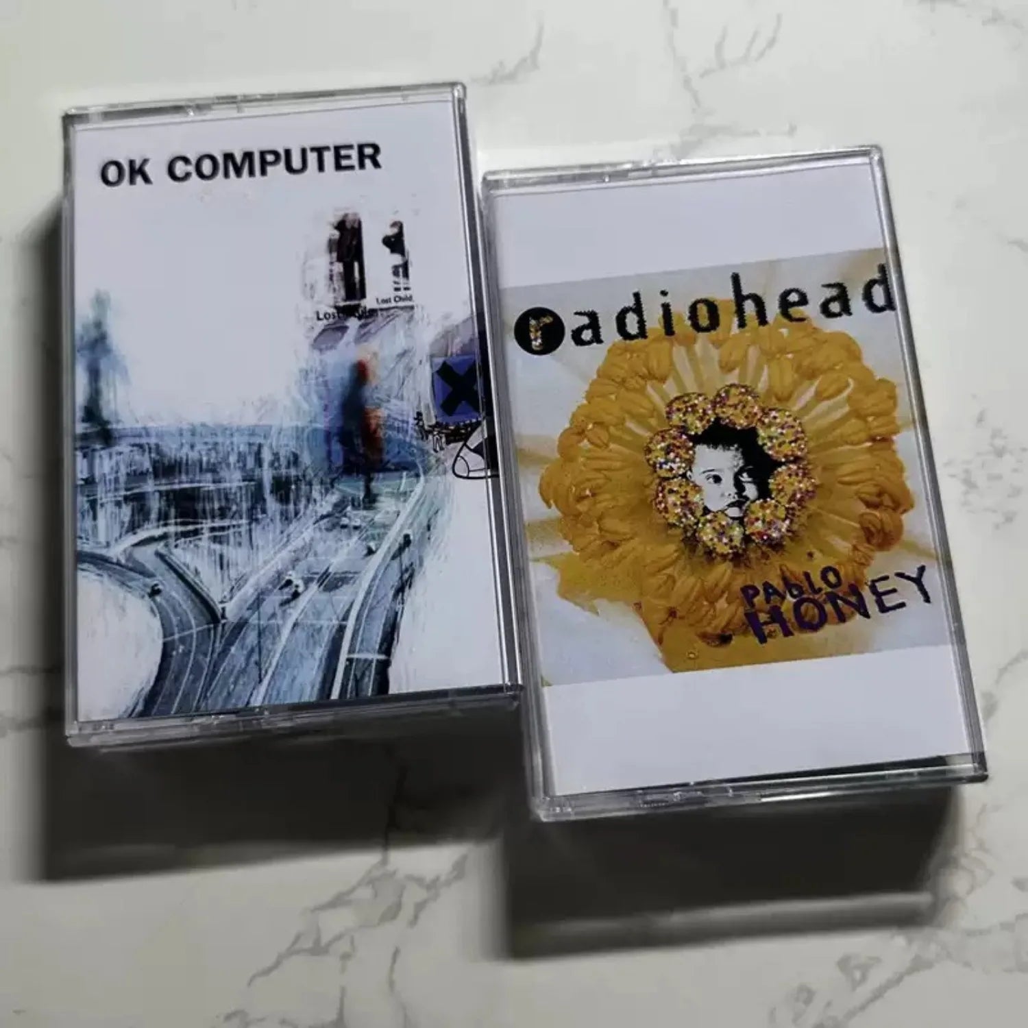 Retro Alternative Rock Cassette 2 Tapes, Abstract Art Themed Covers, Experimental Style Classic Track Collection Qme 2 tapes