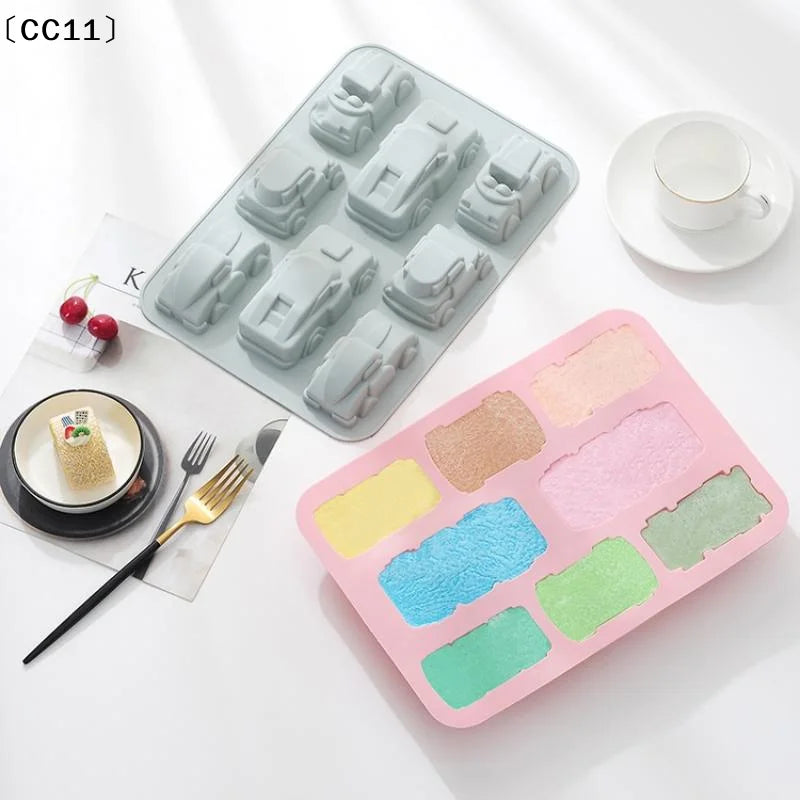 4 6 8 Cavities Car Train Silicone Mold Vehicles Crayon Making Qme