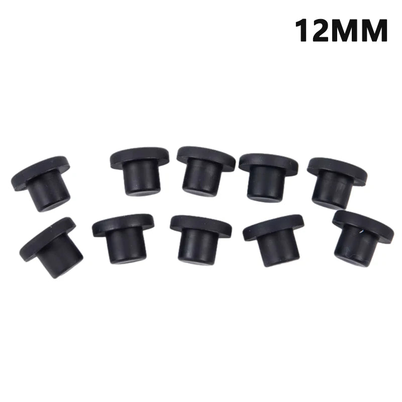 10Pcs Solid Rubber Hole Caps 3-12mm High Temperature Resistance Seal Hole Plugs Qme 12mm