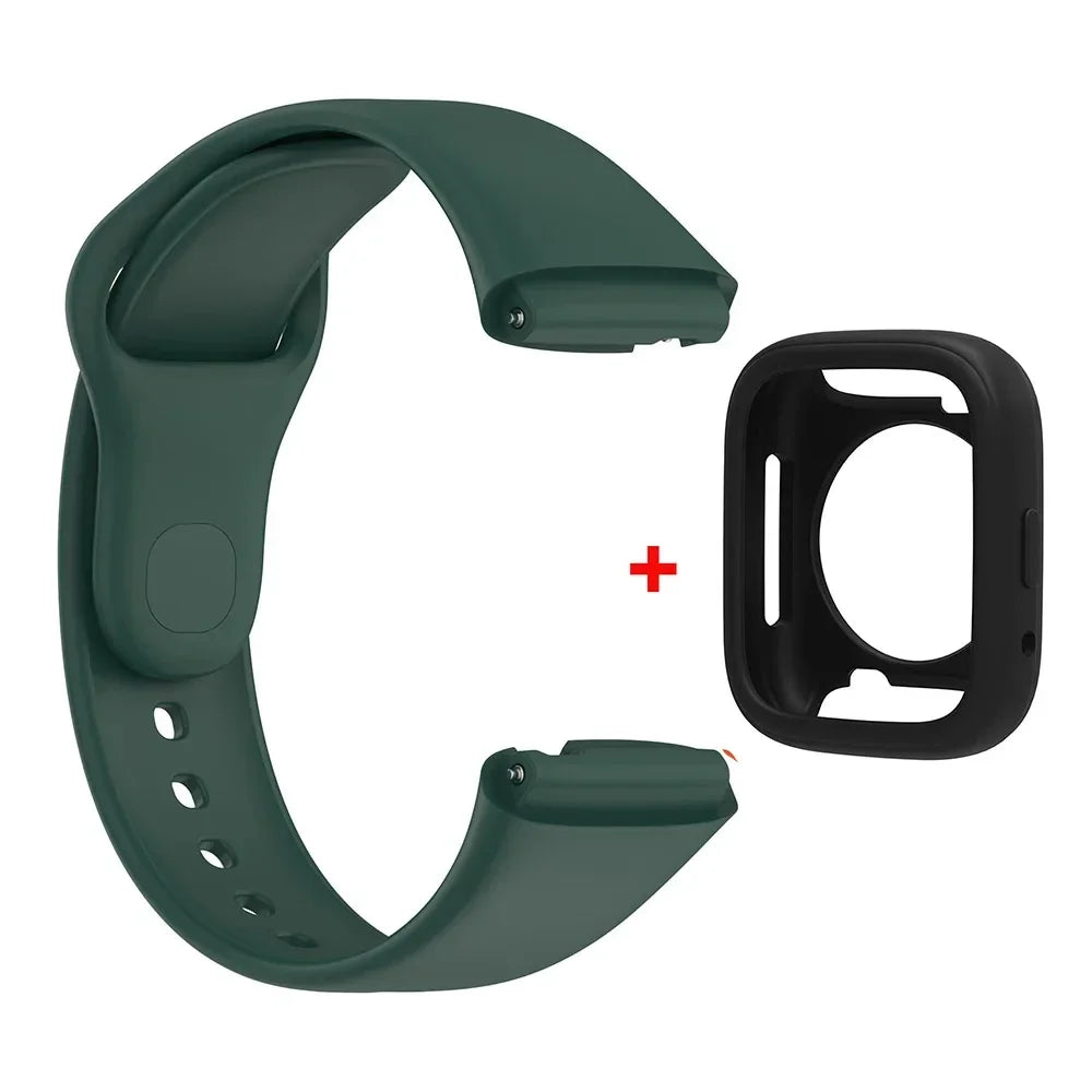 Silicone Strap For Redmi Watch 3 Active/Lite Bracelet Watchband + Protective Case Shell Qme